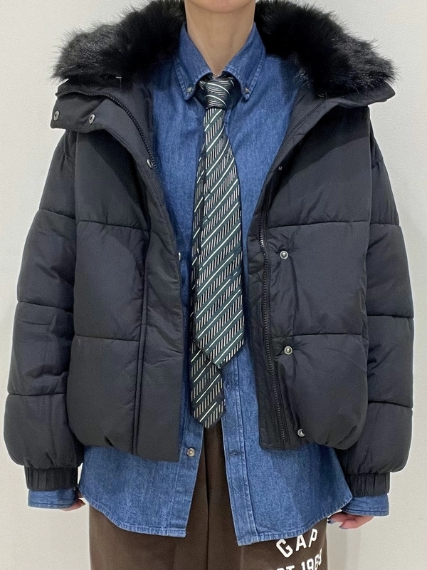 フェイクファートリミング パファージャケットのスタイリング | Gap