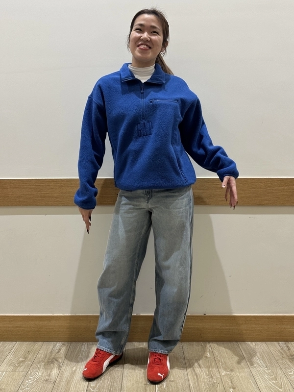 Gap公式オンラインストア | ボア オーバーサイズ ハーフジップ GAPロゴ