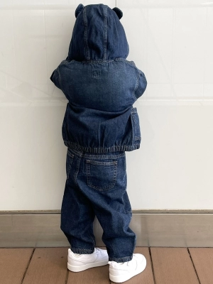 GAP デニムくまさん　カバーオール　70cm くまみみデニム×デニム | Gap公式オンラインストア