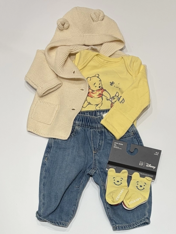 GAP デニムくまさん　カバーオール　70cm GAP（ギャップ） サロペット オーバーオール あったか裏地 デニム くま