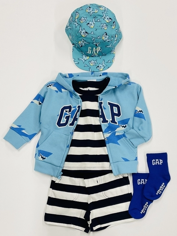 新品 ベビーギャップ GAP 100cm フード付きパーカー レインコート サメ サメパーカー☆ | Gap公式オンラインストア
