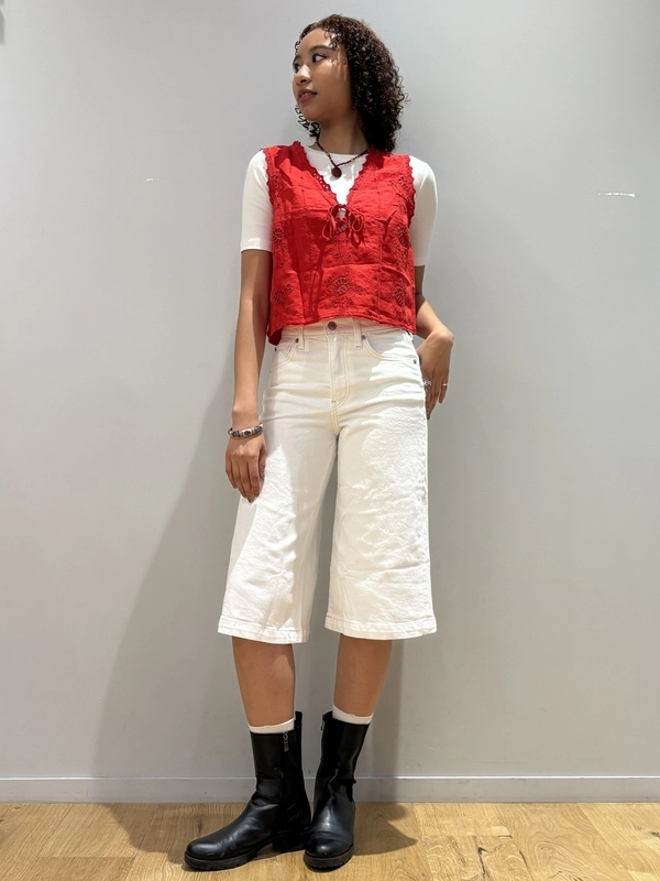 丈感が可愛い♡ホワイトデニムキュロット】 | Gap公式オンラインストア