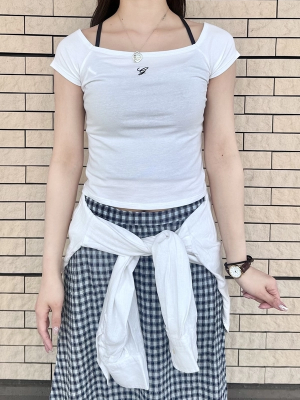 オススメ】クロップドTシャツ×ギンガムチェックマキスカート | Gap公式