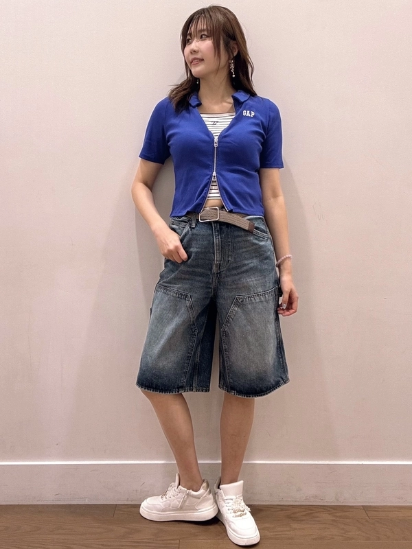 GAP スーパーバギーデニムショーツ リブトップス×スーパーバギーデニムショーツ | Gap公式オンラインストア