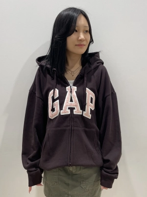 再入荷☆ブラウンロゴジップパーカー | Gap公式オンラインストア