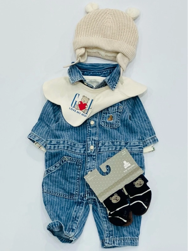 GAP デニムくまさん カバーオール 70cm デニム くまさん GAPロゴ
