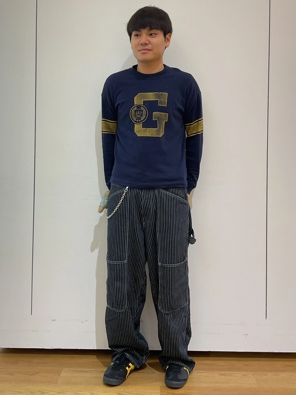 GAP スーパーベビーバギー カーペンターデニム-denim ストライプW30L30