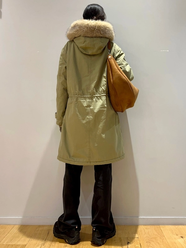 A.P.C. フーデッド コート 中綿 オリーブグレー チャコール ミリタリー GAP×A.P.C ミリタリーコートコーデ | Gap公式オンラインストア