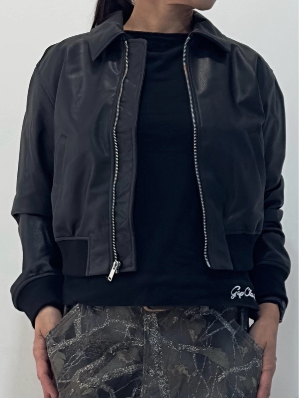 GAP フェイクレザー ボンバージャケット ブラック S フェイクレザーブルゾン | Gap公式オンラインストア