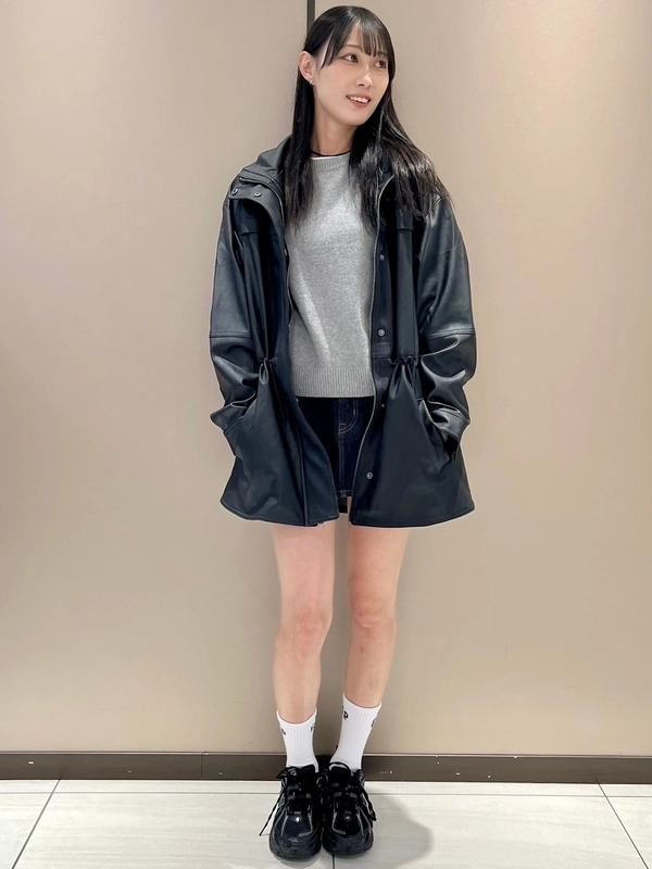 GAP レザー調 フーデッドジャケット ブラック おすすめレザーアウター | Gap公式オンラインストア